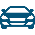 A blue car is shown on the screen.